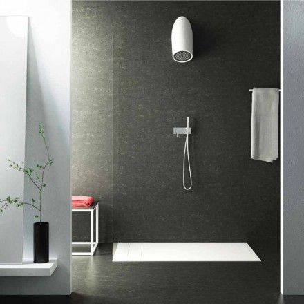 Soffione doccia moderno a parete in Luxolid fatto in Italia, Rubano Viadurini