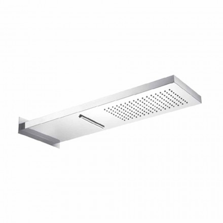 Soffione Doccia Rettangolare da Parete in Acciaio Inox Made in Italy - Roso Viadurini