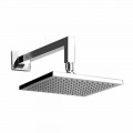 Soffione Quadrato in Acciaio con Braccio Doccia in Ottone Made in Italy - Sespo