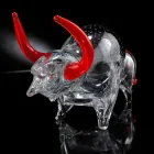 Soprammobile a Forma di Toro in Vetro Rosso e Trasparente Made in Italy - Torero Viadurini