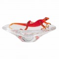 Soprammobile Decorativo in Vetro Trasparente e Rosso Made in Italy - Sossio