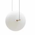 Sospensione Design in Vetro e Ottone con Luce LED, 3 Misure - Alma by Il Fanale Viadurini