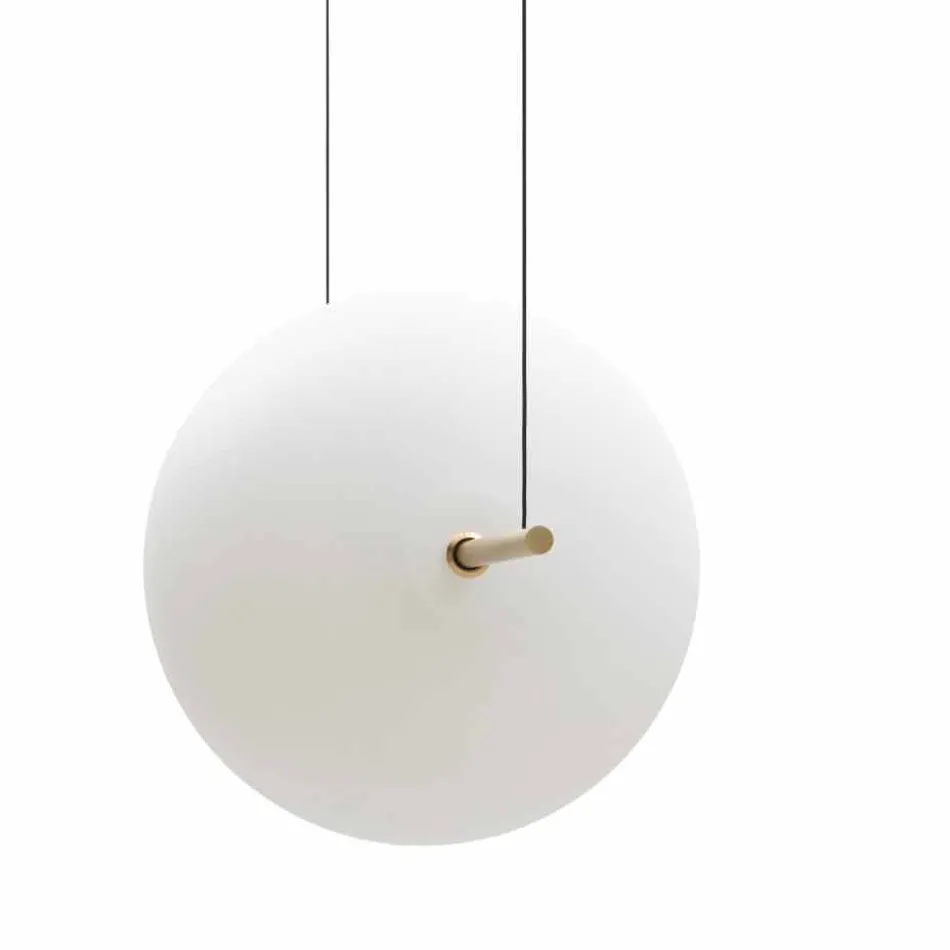 Sospensione Design in Vetro e Ottone con Luce LED, 3 Misure - Alma by Il Fanale Viadurini