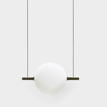 Sospensione Design in Vetro e Ottone con Luce LED, 3 Misure - Alma by Il Fanale Viadurini