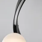 Sospensione di Design Ovale in Alluminio Nero con Sfere e Faretti - Esodo Viadurini