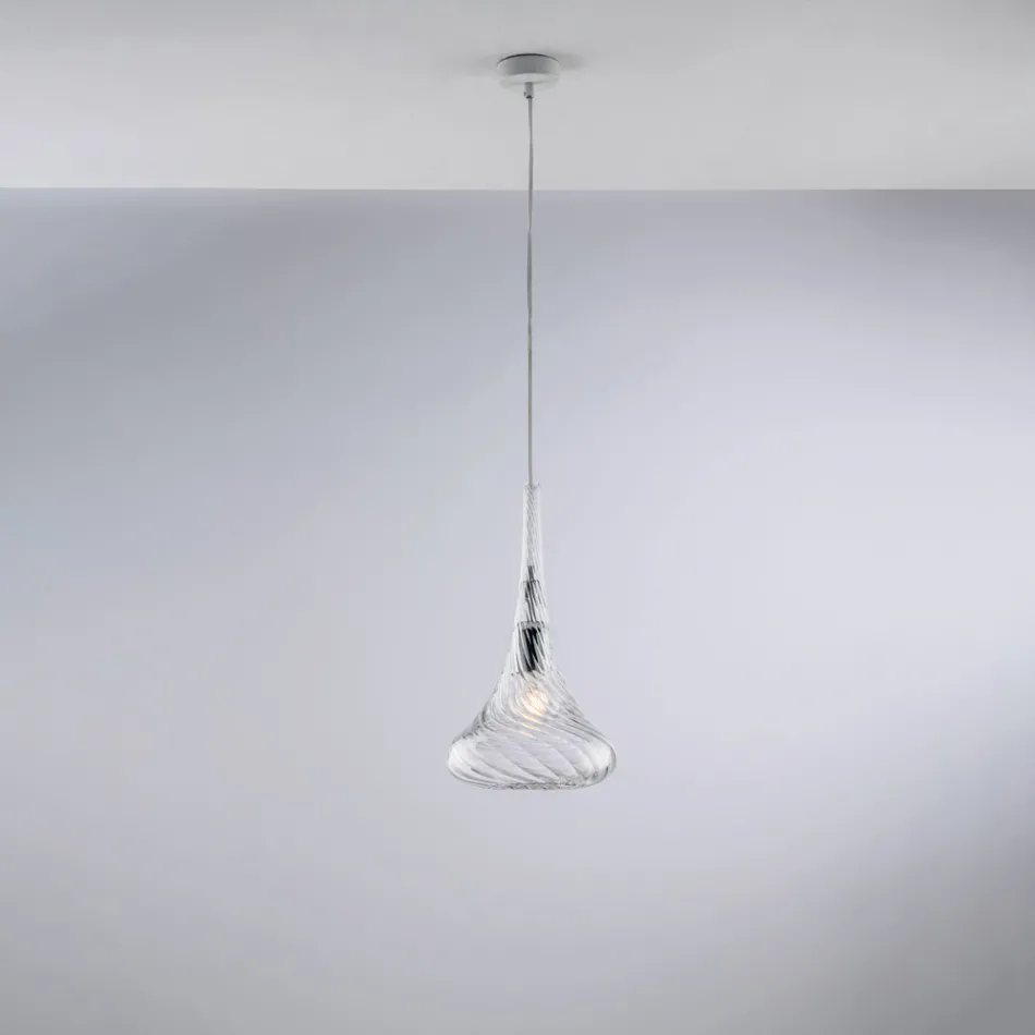 Sospensione in Ferro con Vetro Pyrex Made in Italy per Arredare L’interno - Corinto Viadurini