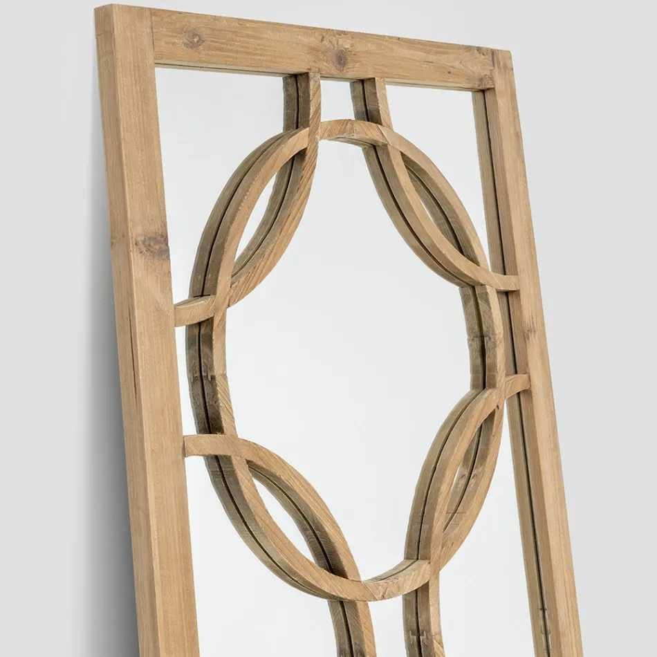 Specchiera 156x83 cm in Legno di Pino Naturale Invecchiato - Agosta Viadurini