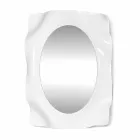 Specchiera a muro design moderno bianco latte Diva, made in Italy Viadurini