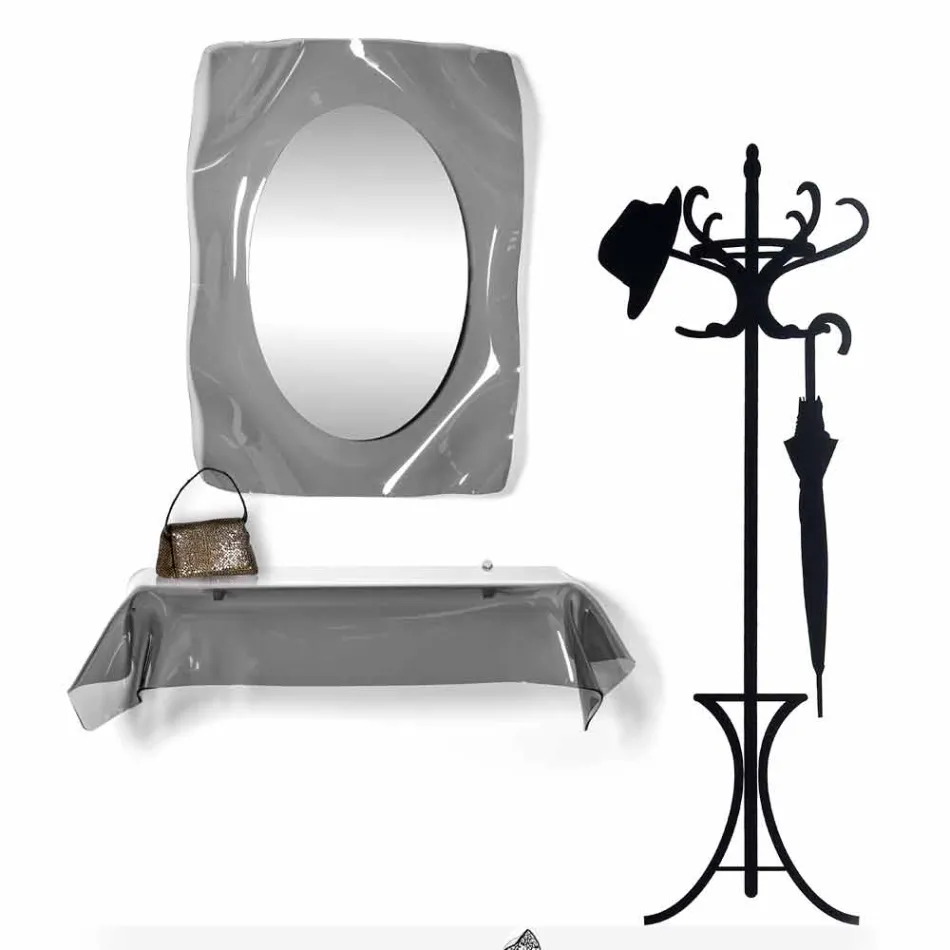 Specchiera a muro design moderno fumé Diva, made in Italy Viadurini