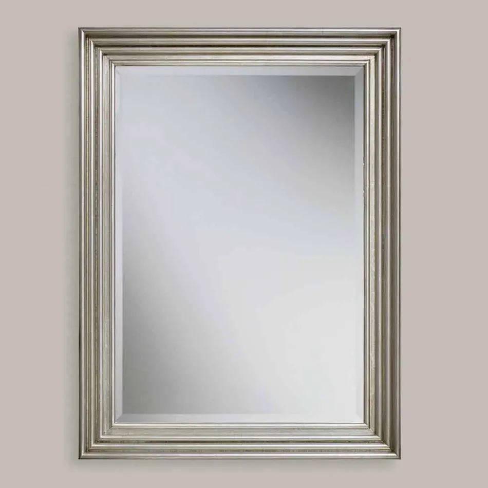 Specchiera a muro legno a mano oro,argento prodotta in Italia Stefania Viadurini