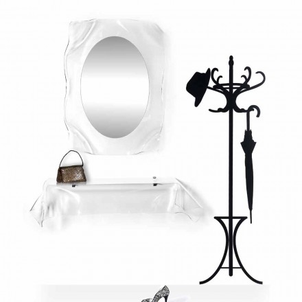 Specchiera a muro trasparente design moderno Diva, made in Italy Viadurini