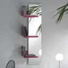 Specchiera a Parete e 3 Mensole in Metallo Colorate Design di Lusso - Noelle Viadurini