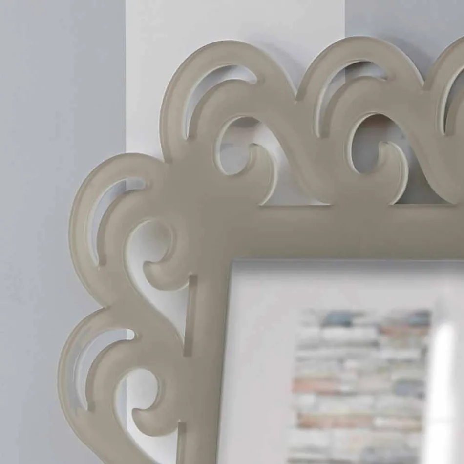Specchiera a Parete Rettangolare di Design Moderno in Plexiglass Tortora - Selly Viadurini