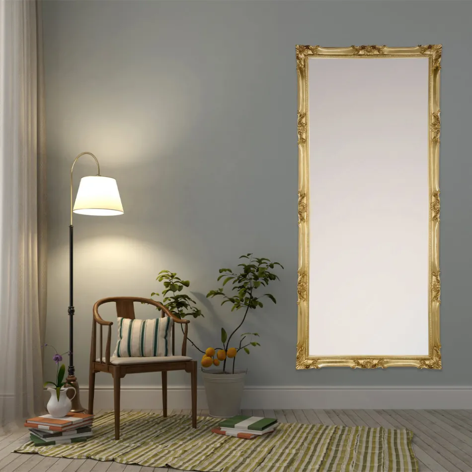 Specchiera con Cornice in Legno Decorata a Mano Made in Italy - Venus Viadurini