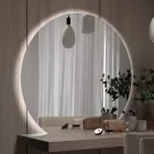 Specchiera con Retroilluminazione Led Solo sul Lato Circolare Made in Italy - Make Viadurini