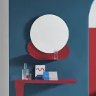 Specchiera da Parete con Mensola in Metallo in Vari Colori Made in Italy - Hera Viadurini
