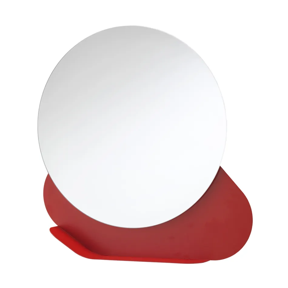 Specchiera da Parete con Mensola in Metallo in Vari Colori Made in Italy - Hera Viadurini