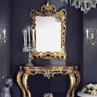 Specchiera da parete legno e consolle piano mdf made in Italy Andrea Viadurini