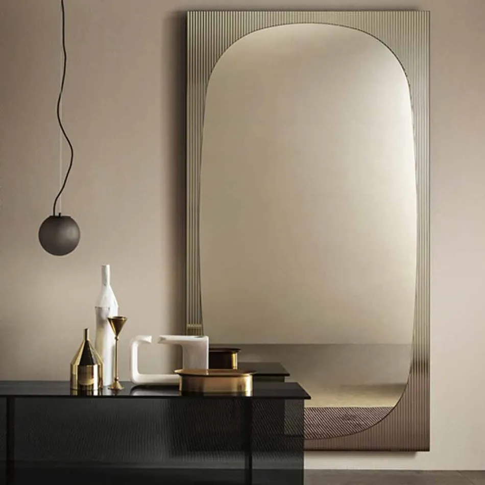 Specchiera da Parete Moderna con Specchio Color Bronzo Made in Italy – Bandolero Viadurini