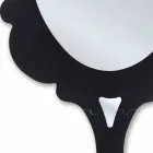 Specchiera da parete nera con cornice decorata Neve made in Italia Viadurini