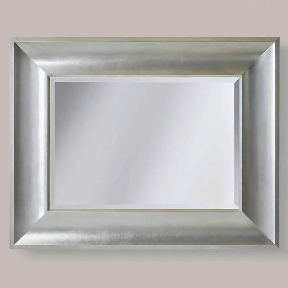 Specchiera da parete oro,argento in legno di abete made Italy Silvio Viadurini