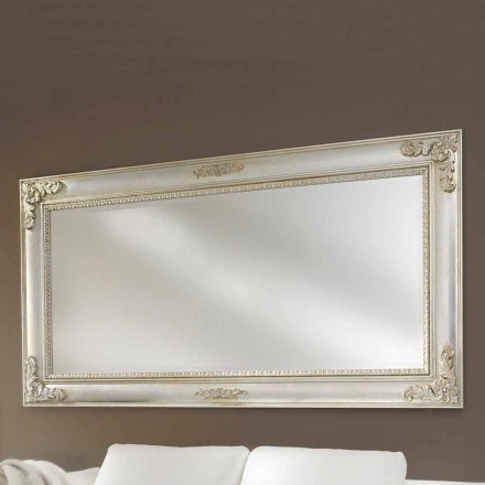 Specchiera da parete realizzata a mano legno abete made Italy Alessio Viadurini