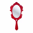 Specchiera da parete rossa con cornice decorata Neve made in Italia Viadurini