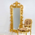 Specchiera da terra / muro design classico, finitura foglia oro Guerin