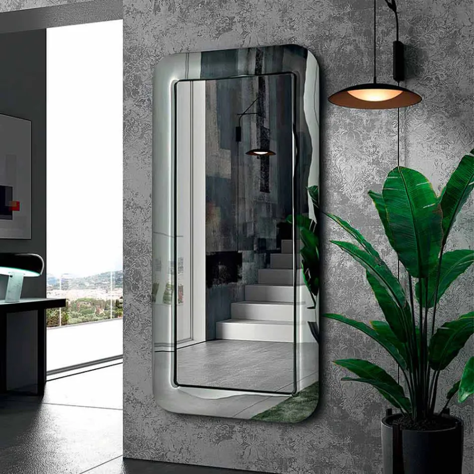 Specchiera di Design con Cornice in Vetro Effetto Cristallo Made in Italy - Loop Viadurini