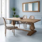 Specchiera in Legno di Pino Naturale Invecchiato Spazzolato - Acerno Viadurini