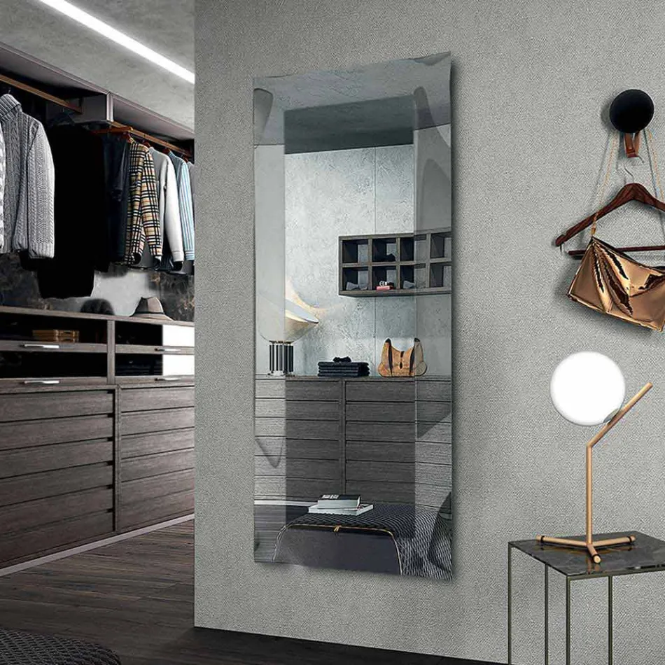 Specchiera Rettangolare di Design con Cornice in Vetro Made in Italy - Eclisse Viadurini