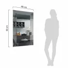 Specchiera Rettangolare di Design con Cornice in Vetro Made in Italy - Eclisse Viadurini