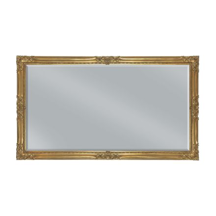 Specchiera Rettangolare in Foglia Oro con Specchio Molato Made in Italy - Pele Viadurini