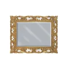 Specchiera Rettangolare in Foglia Oro e Specchio Molato Made in Italy - Rangi Viadurini