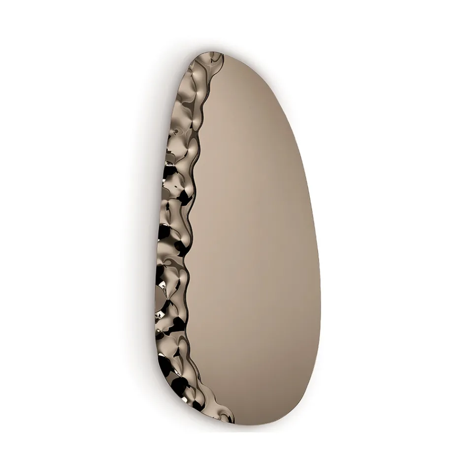 Specchiera Sagomata con Inserto in Vetro Mosso Made in Italy - Amata Viadurini