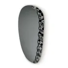 Specchiera Sagomata con Inserto in Vetro Mosso Made in Italy - Amata Viadurini