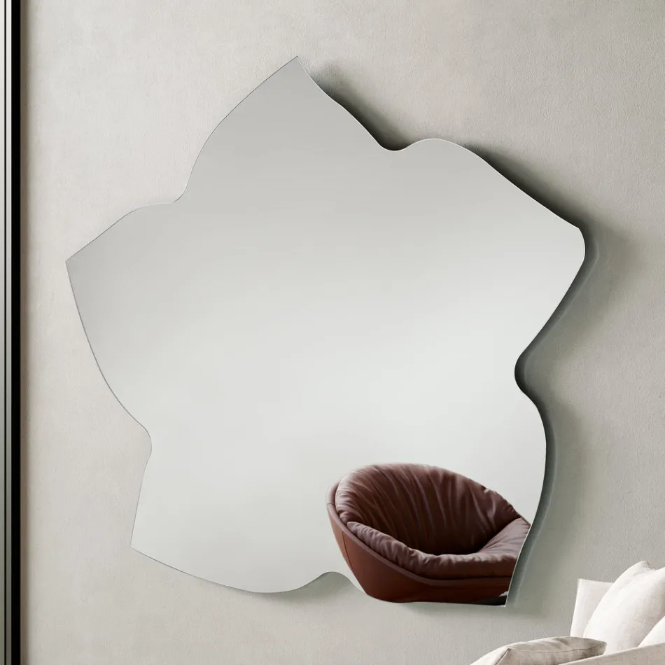 Specchio a Forma di Foglia in Due Dimensioni e Colori Made in Italy - Levian Viadurini