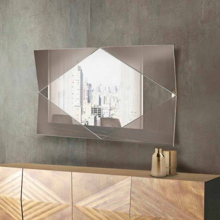 Specchio a Parete in Vetro Bronzato o Argentato Realizzato in Italia - Monterosa Viadurini