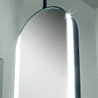 Specchio Appeso in Metallo con Luce Opzionale Made in Italy - Amadeus Viadurini