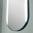 Specchio Appeso in Metallo con Luce Opzionale Made in Italy - Amadeus Viadurini