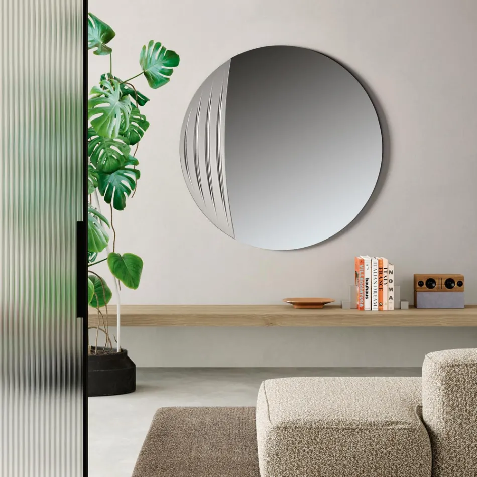 Specchio Circolare in Due Dimensioni e Due Colori Made in Italy - Auren Viadurini