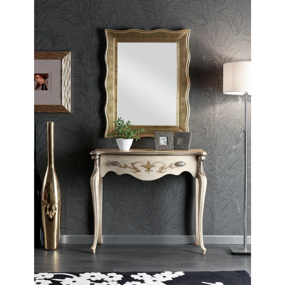 Specchio Classico con Cornice Oro Rettangolare Made in Italy - Florence Viadurini
