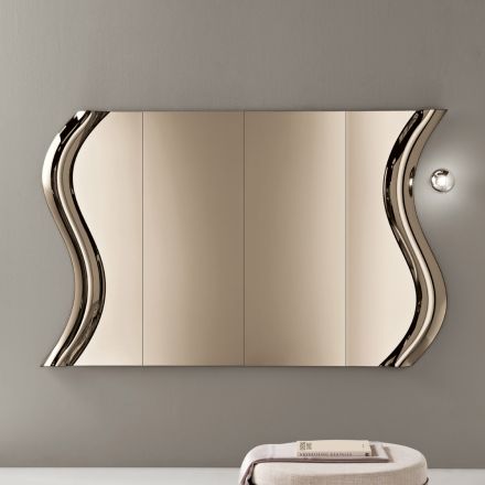 Specchio Color Bronzo in Vetro Fuso con Inserto Centrale Made in Italy - Sorya Viadurini