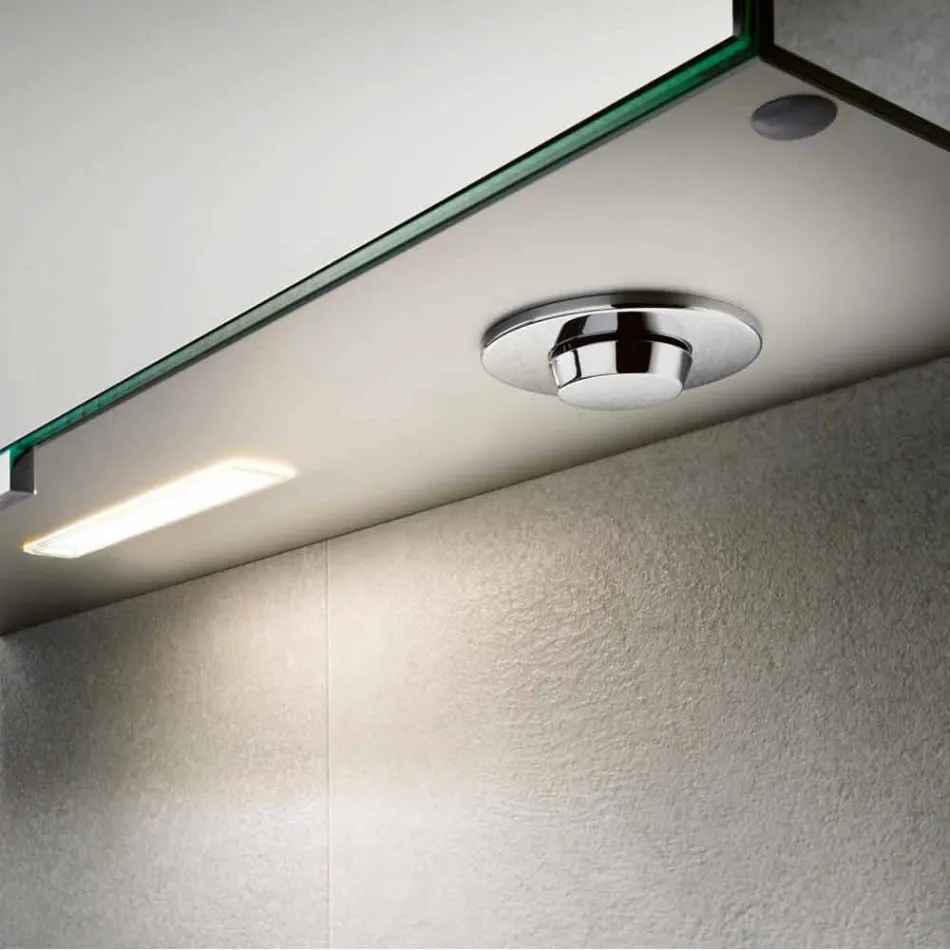 Specchio Contenitore a 3 Ante da Parete in Alluminio Verniciato Argento - Alfio Viadurini