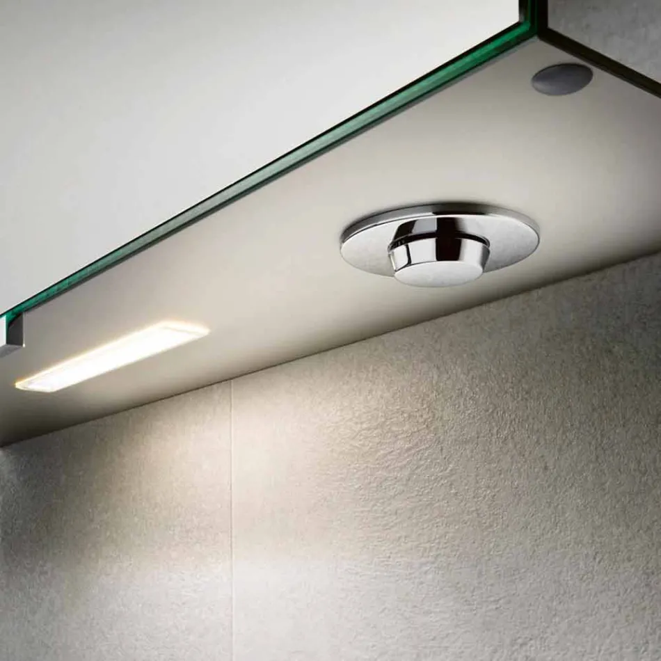 Specchio Contenitore da Parete a 2 Ante con Luce LED e Prese di Corrente - Bramo Viadurini