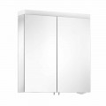 Specchio Contenitore con 2 Ante in Alluminio Verniciato Argento, Moderno Alfio
