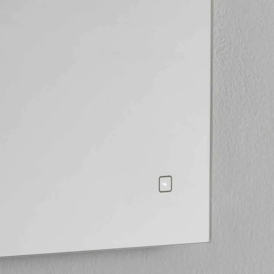 Specchio da Muro Moderno con Luce LED e Telaio in Acciaio Made in Italy - Yutta Viadurini
