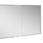 Specchio da Parete con 3 Ante Moderno in Alluminio Verniciato Argento - Demon Viadurini