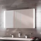Specchio da Parete con 3 Ante Moderno in Alluminio Verniciato Argento - Demon Viadurini