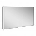 Specchio da Parete con 3 Ante Moderno in Alluminio Verniciato Argento - Demon
